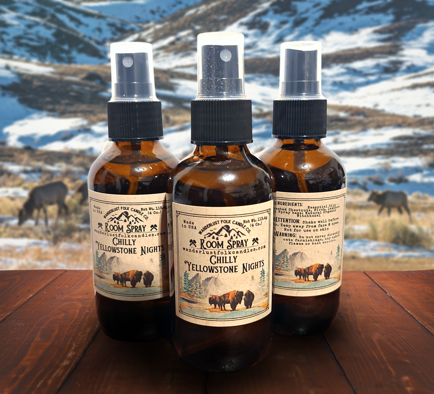 Chilly Yellowstone Nights | Winter Room Spray | Seasonal Holiday | Non-Toxic