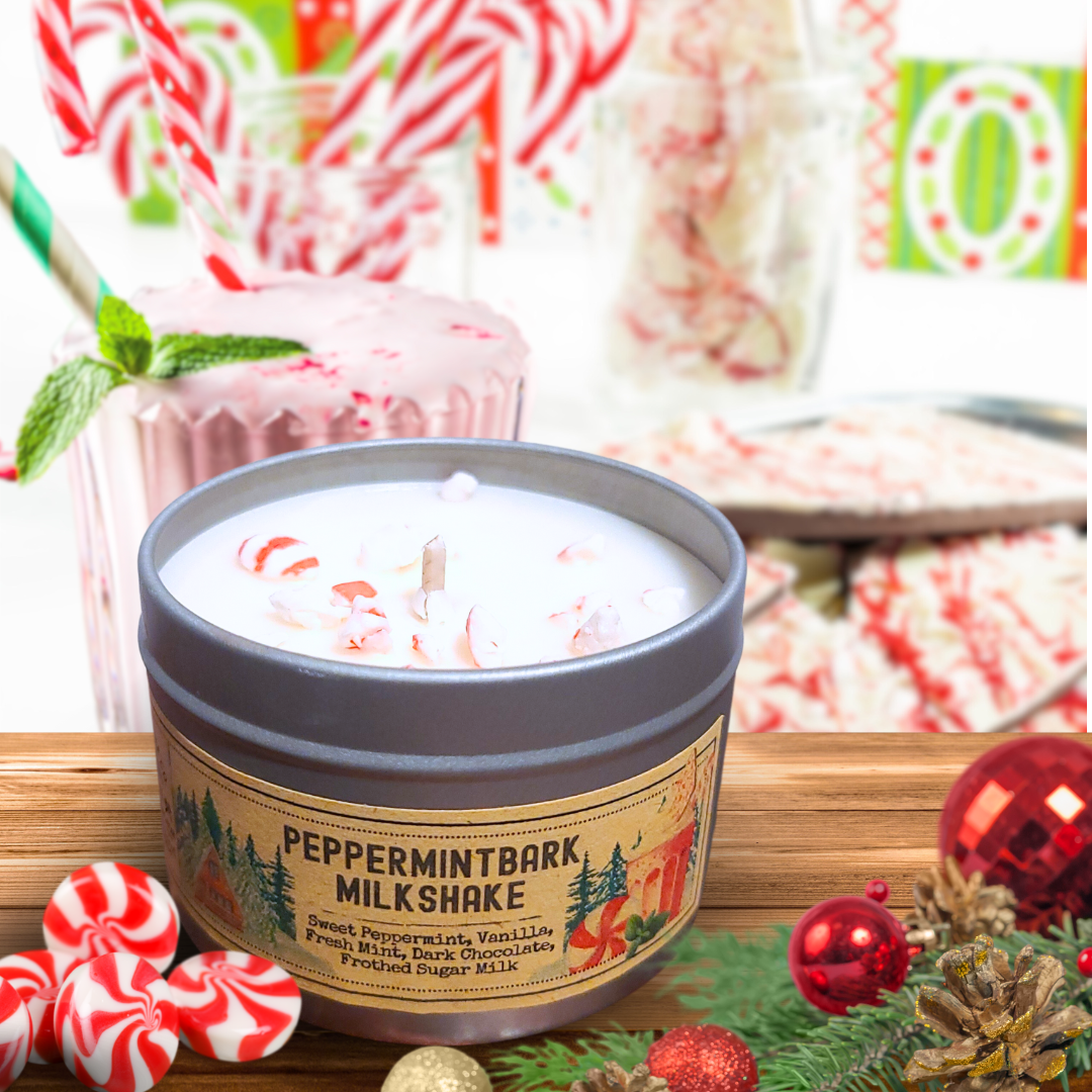 Peppermint Bark Milkshake | Winter Christmas Candle