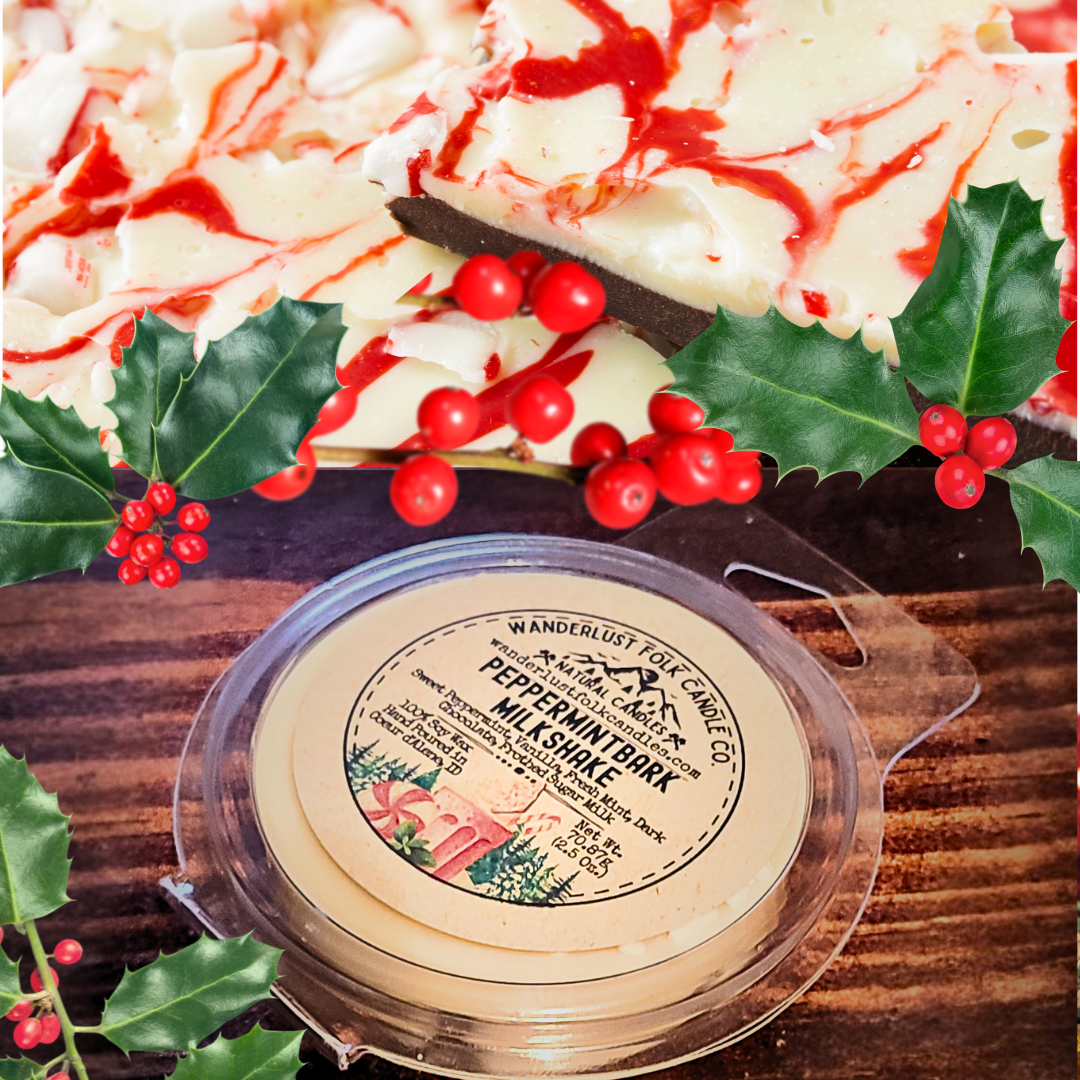 Peppermint Bark Milkshake | Winter Christmas Candle