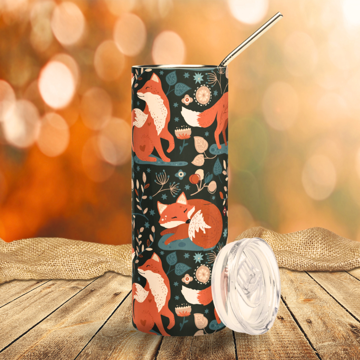 Forest Fox | Cottage Style Stainless Steel tumbler