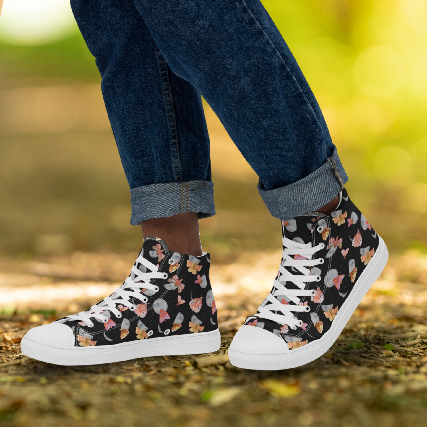 Moths & Moons | Ladies High Top Canvas Shoes