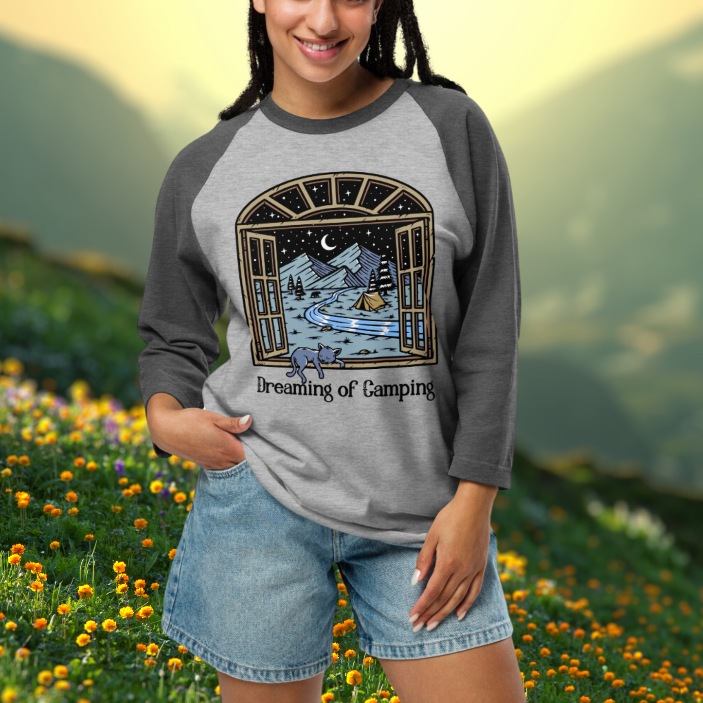 Dreaming of Camping | Outdoorsy Raglan T-Shirt