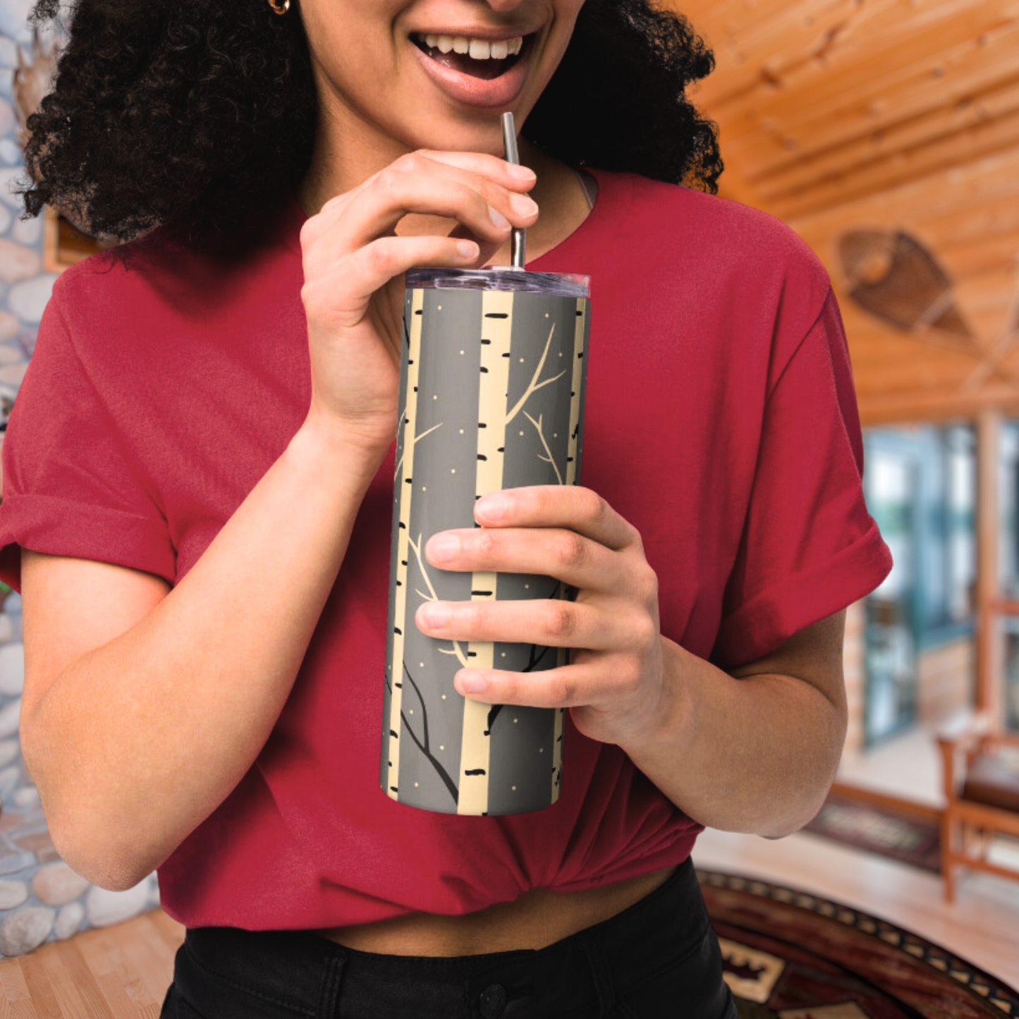 White Birch | Winter | Stainless steel tumbler