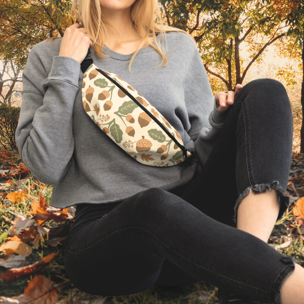Fall Acorns + Leaves | Autumn Fanny Pack