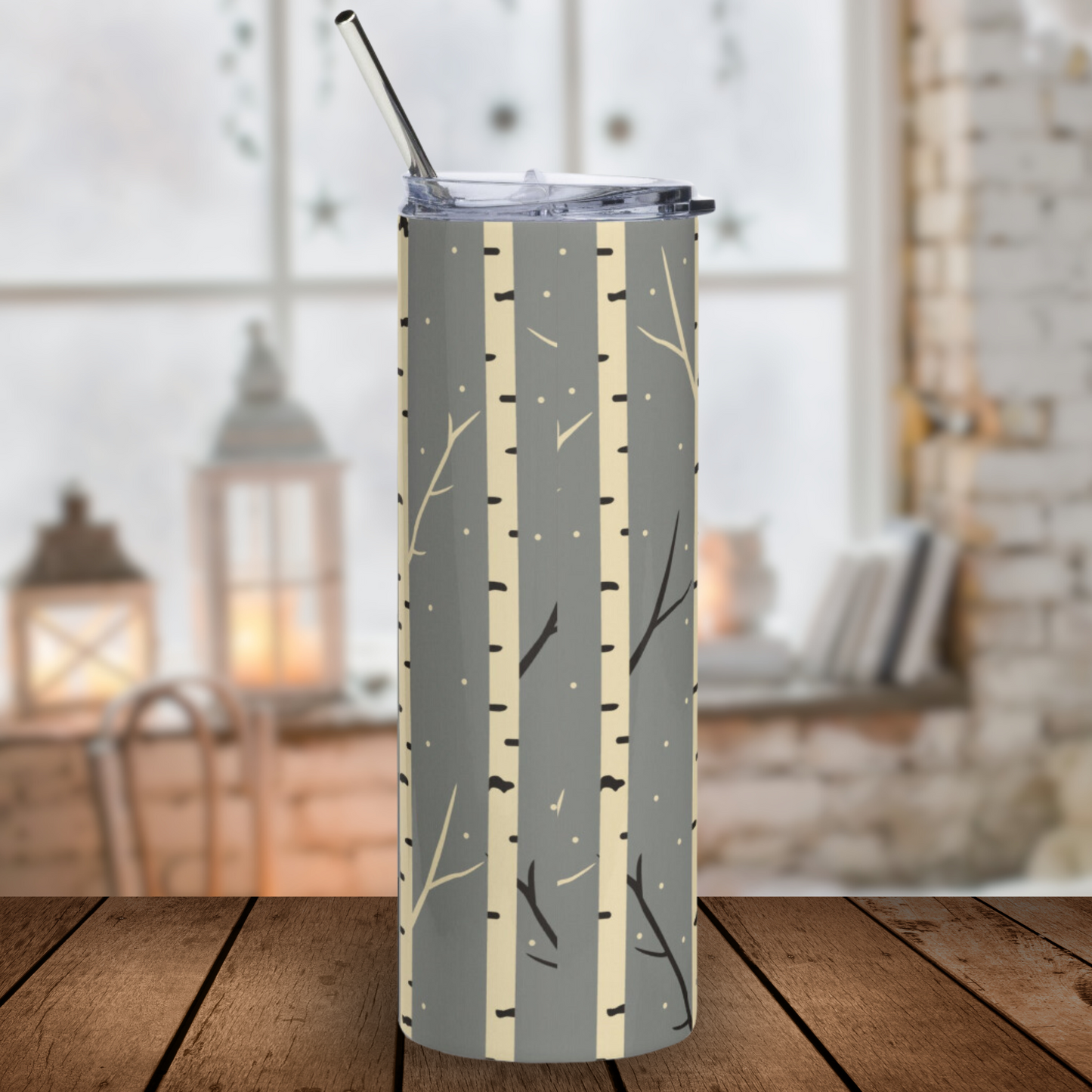 White Birch | Winter | Stainless steel tumbler