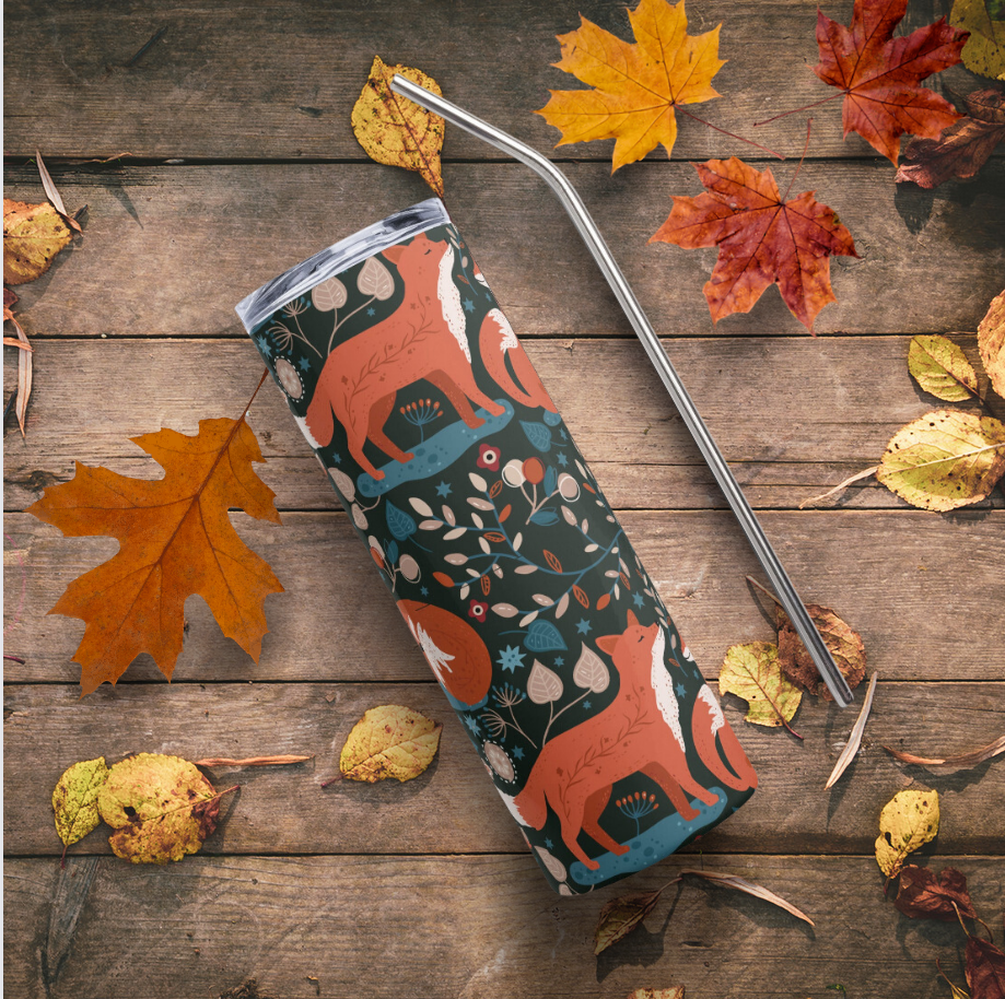 Forest Fox | Cottage Style Stainless Steel tumbler