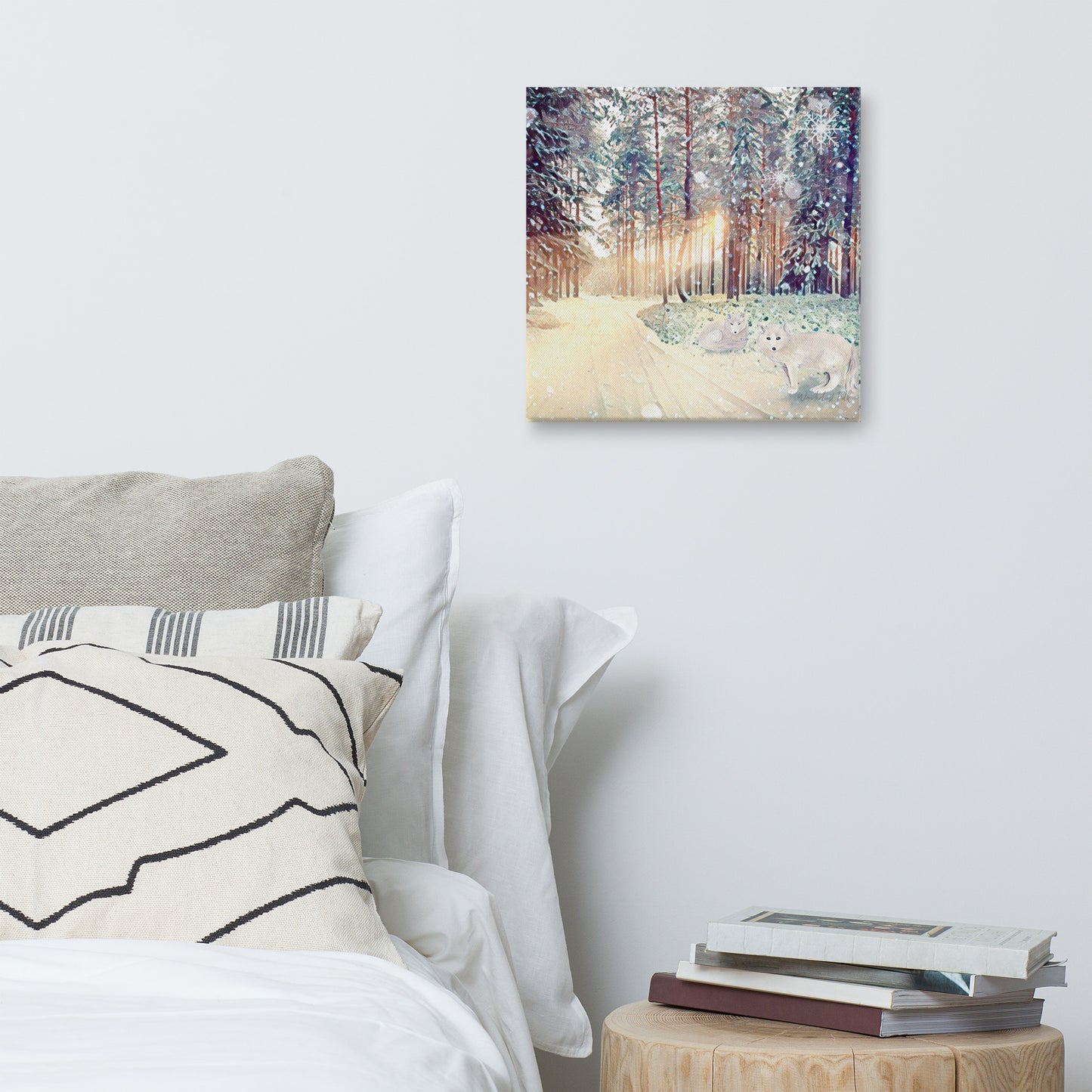 Snowy Fox Forest | Canvas Painting Print