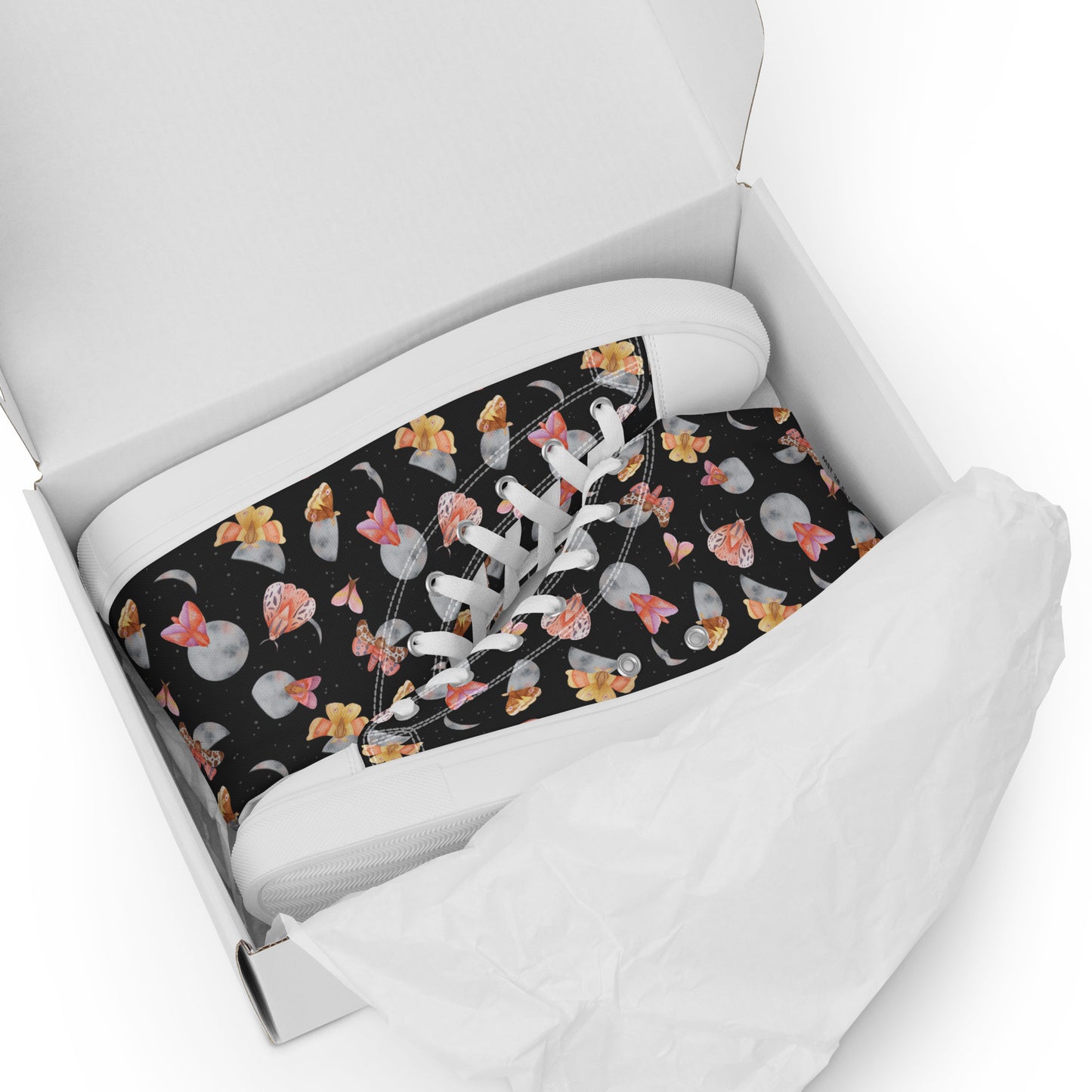 Moths & Moons | Ladies High Top Canvas Shoes