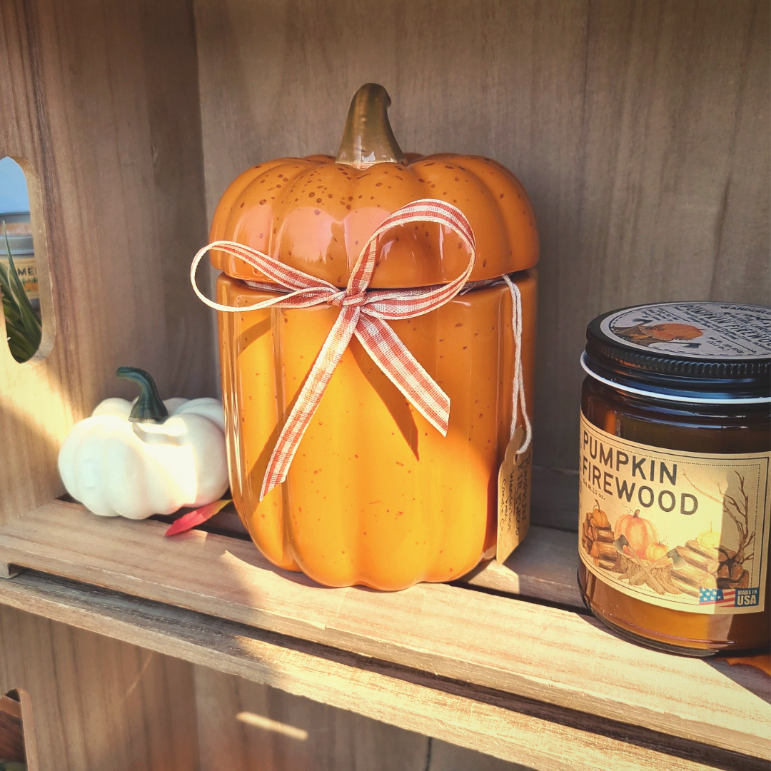 Limited Pumpkin Firewood 26 oz. Candle | Premium Ceramic Pumpkin