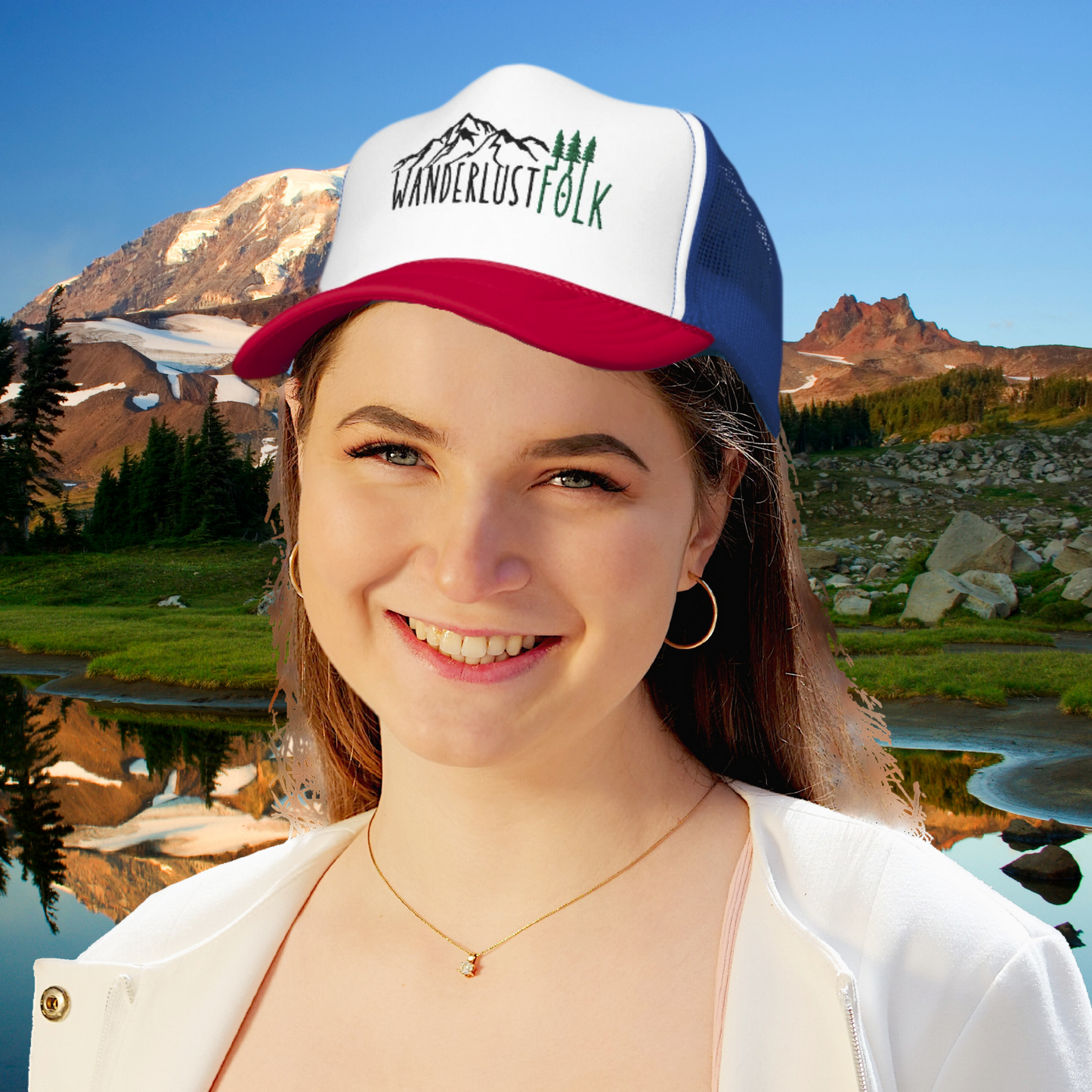 Wanderlust Folk Trucker Hat