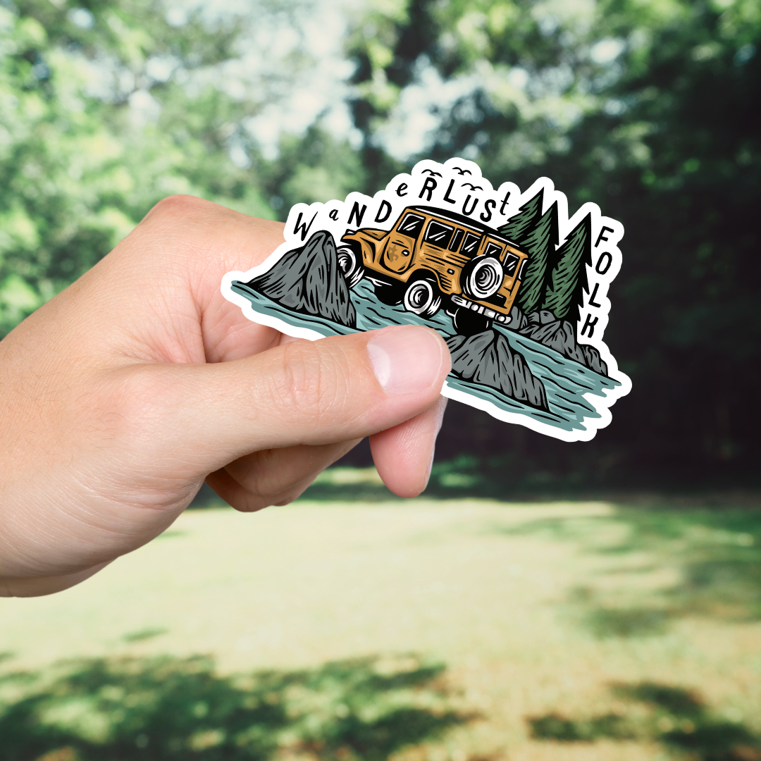 Jeep Wanderlust Folk Sticker