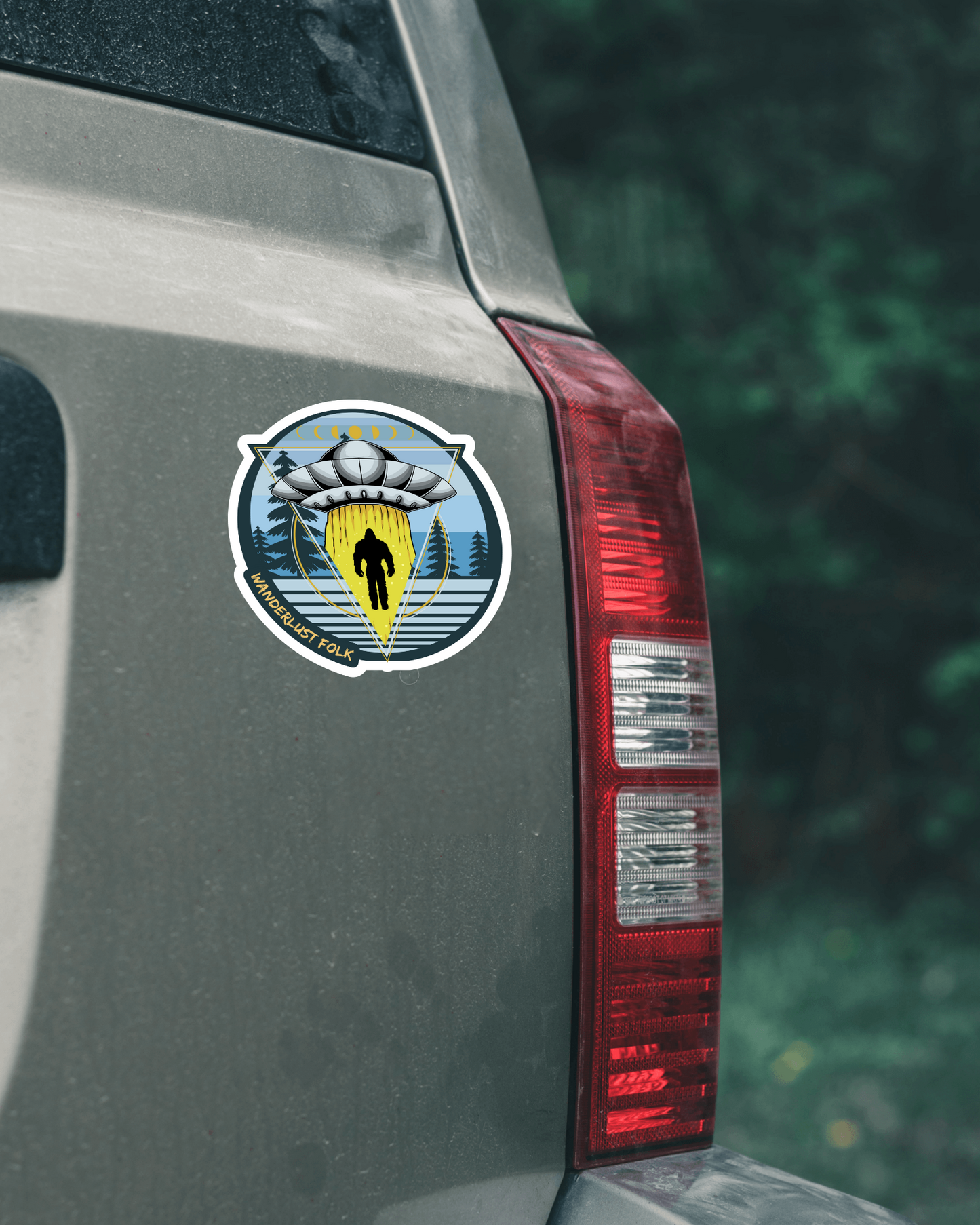Bigfoot UFO Sticker - Wanderlust Folk