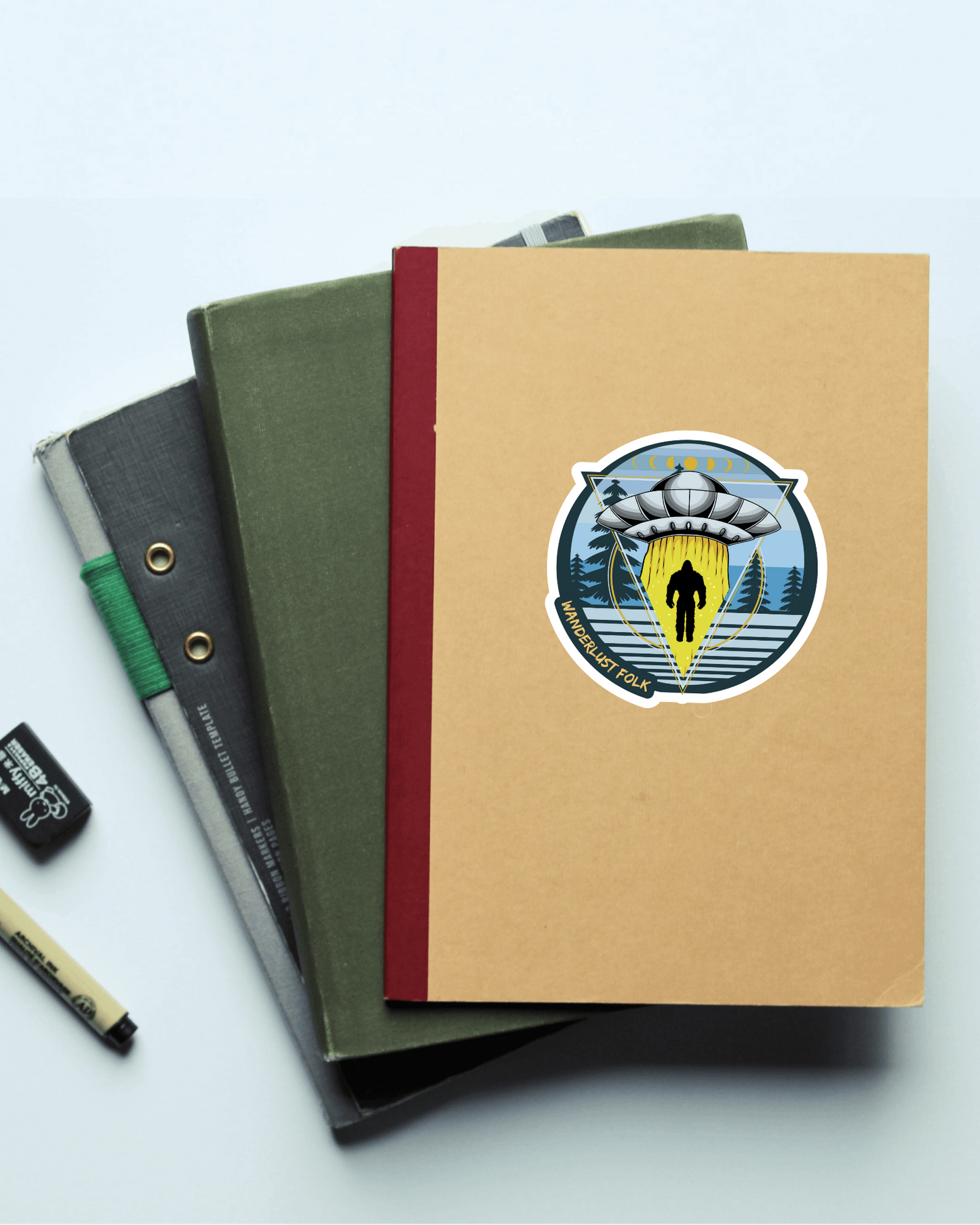 Bigfoot UFO Sticker - Wanderlust Folk