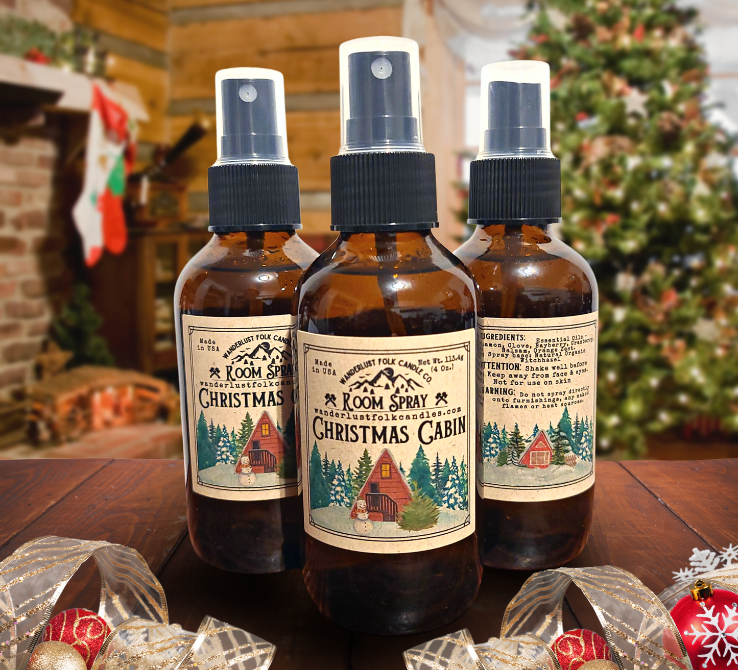 "Christmas Cabin" | Winter Room Spray | Seasonal Holiday | Non-Toxic