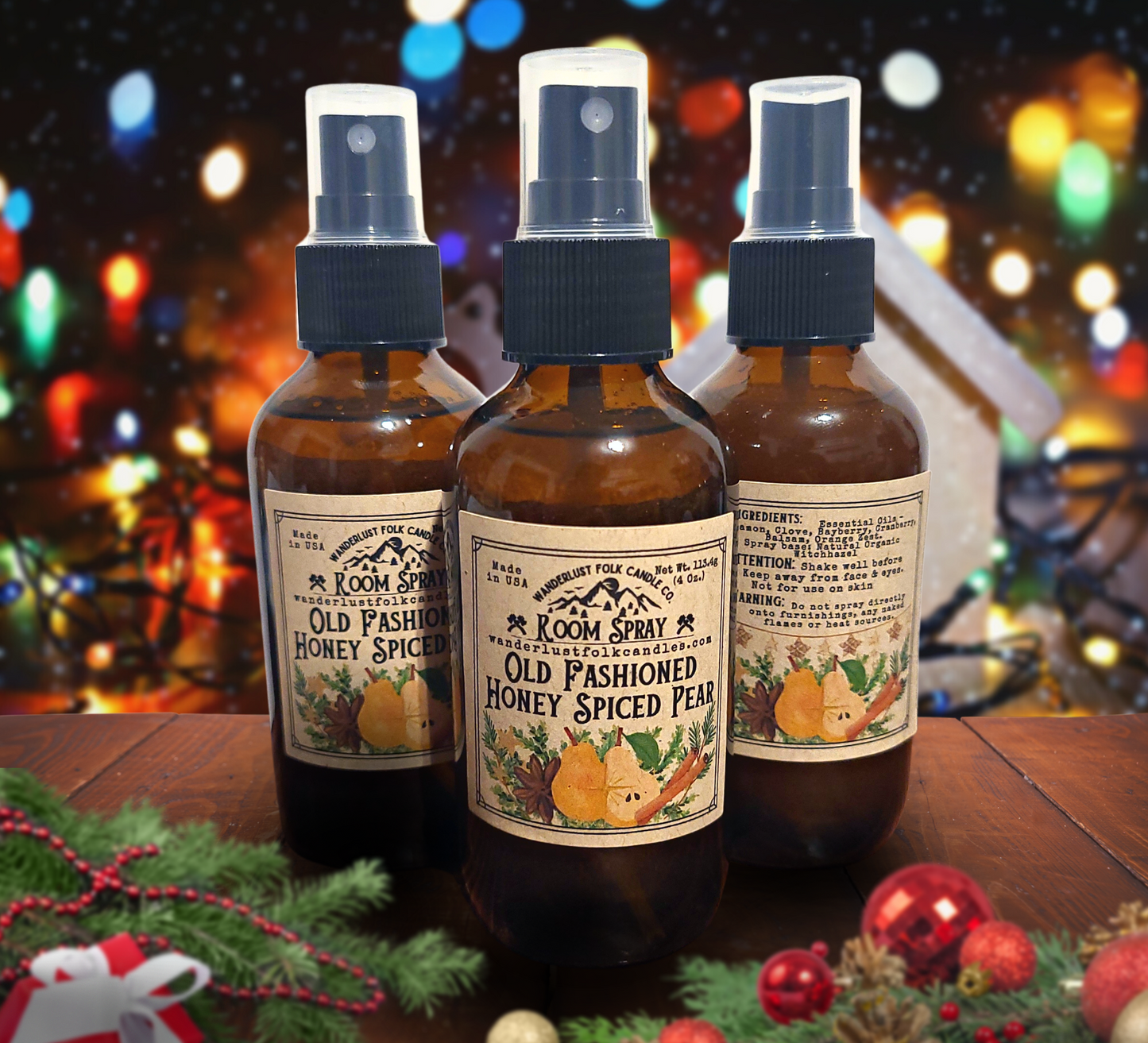 Old Fashioned Honey Spiced Pear | Christmas Room Spray | Seasonal Holiday | Non-Toxic