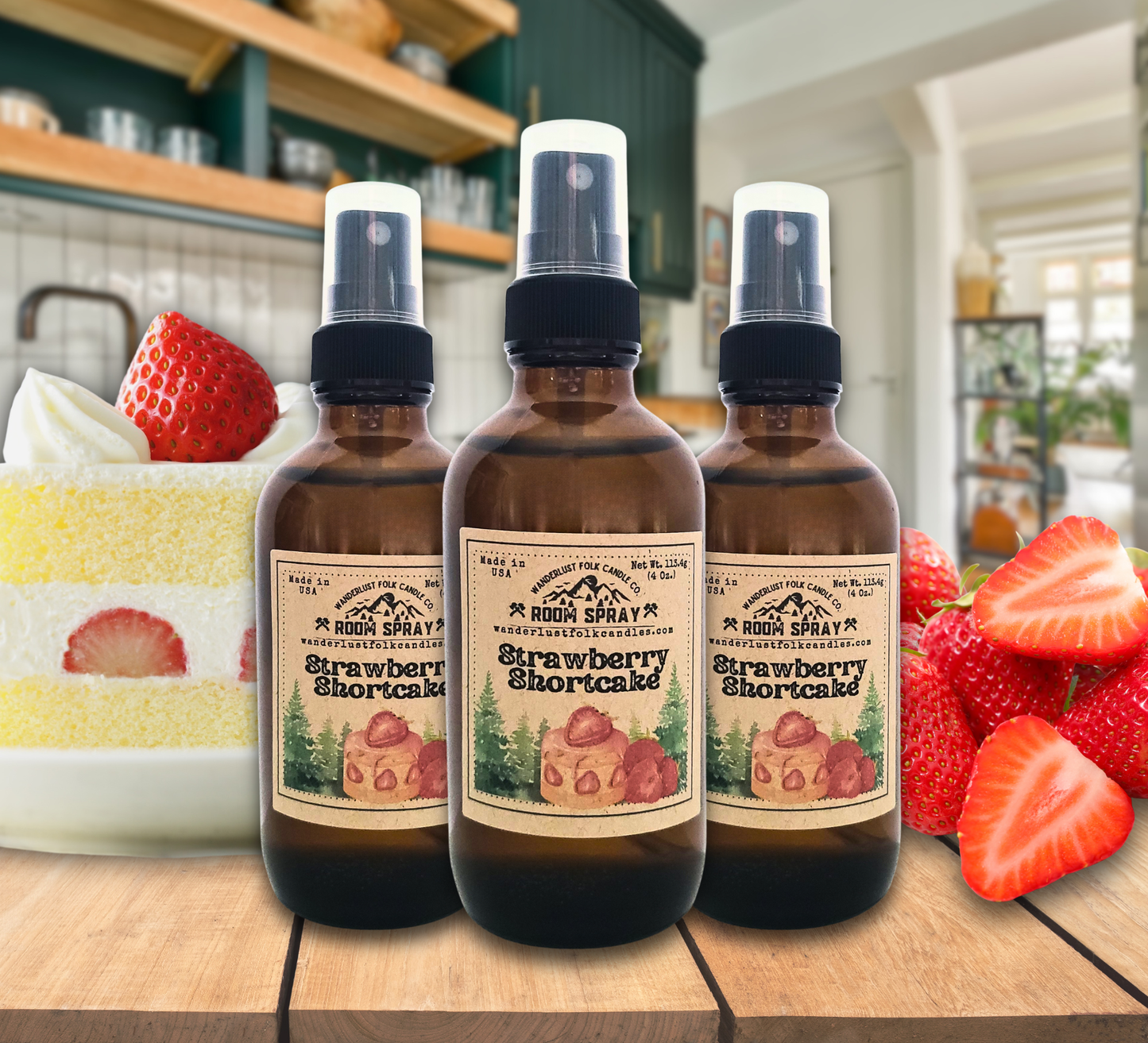 Strawberry Shortcake | Room Spray | Farmhouse Dessert Gifts