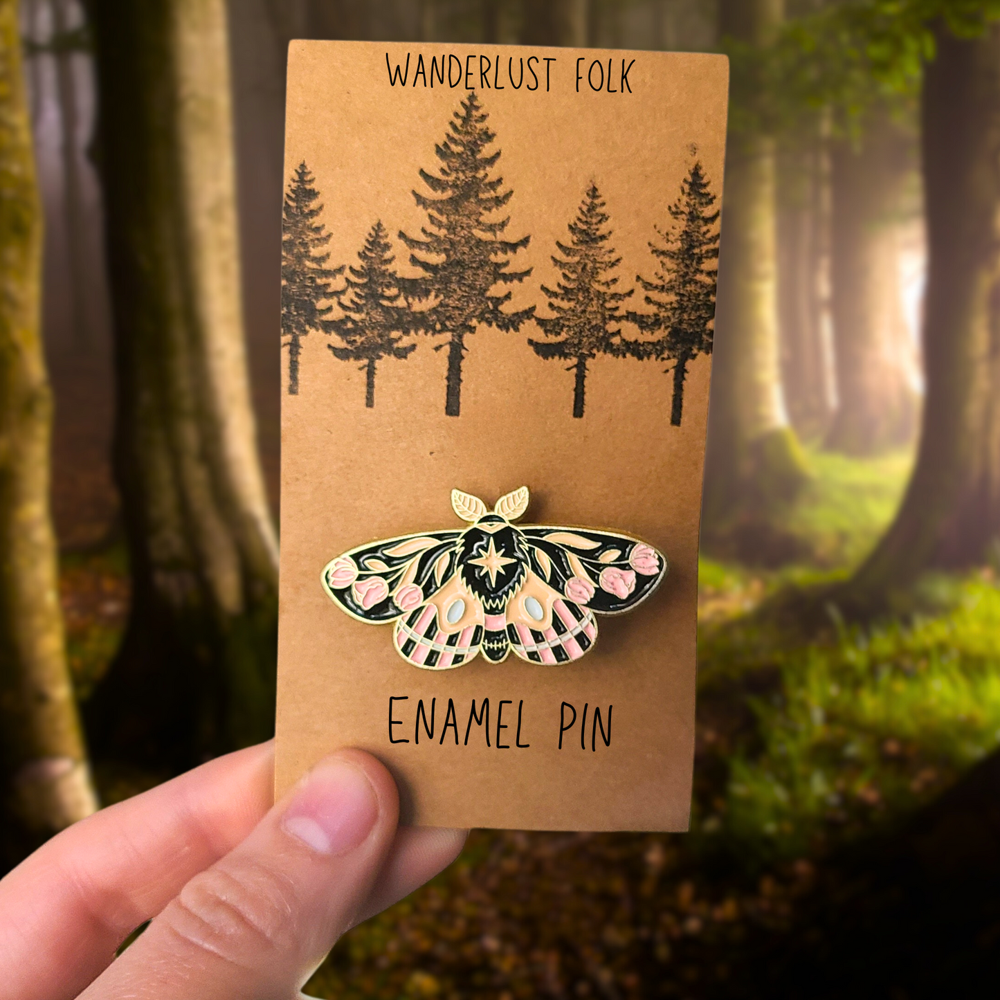 Moth Mushroom Enamel Pins | Multiple Color Options