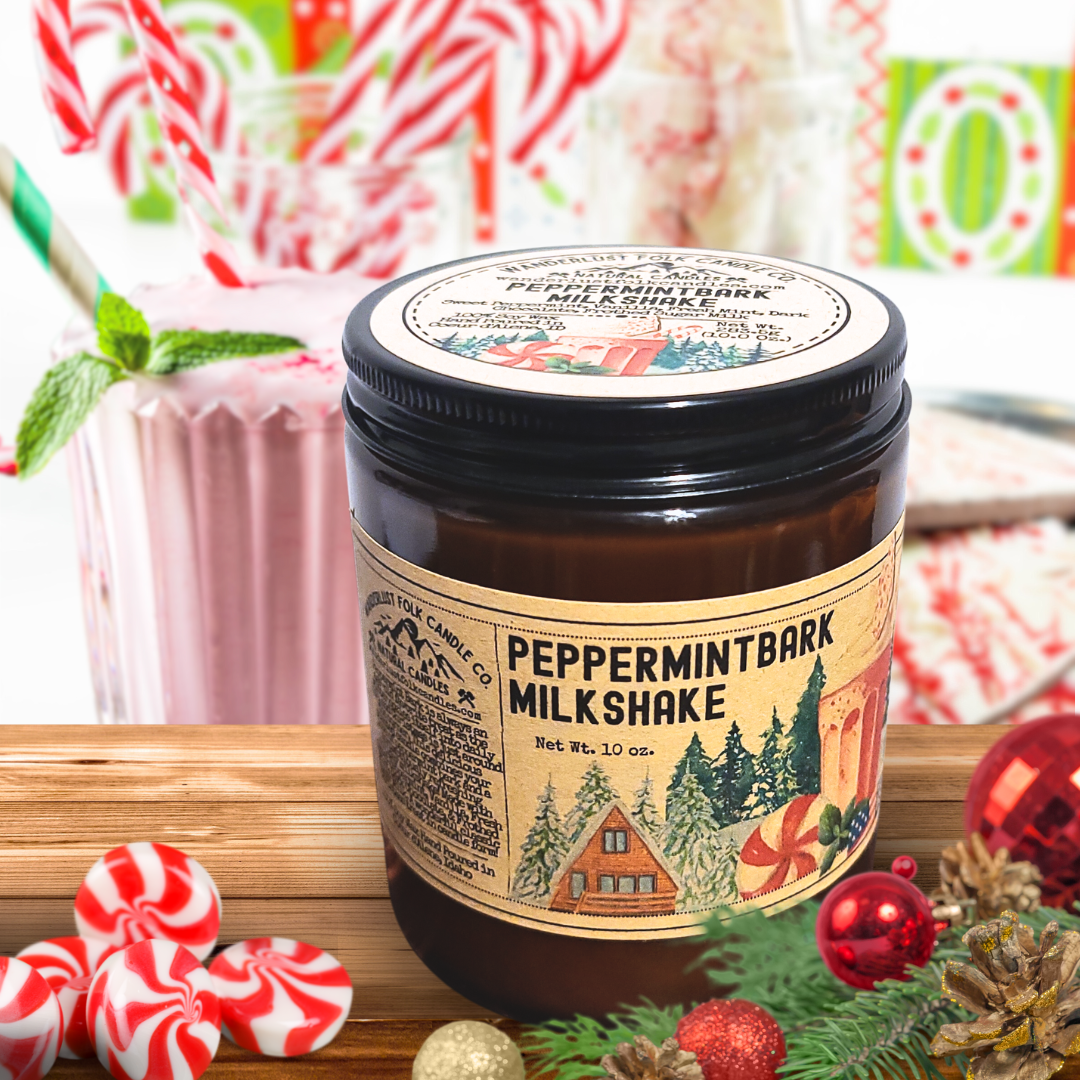 Peppermint Bark Milkshake | Winter Christmas Candle