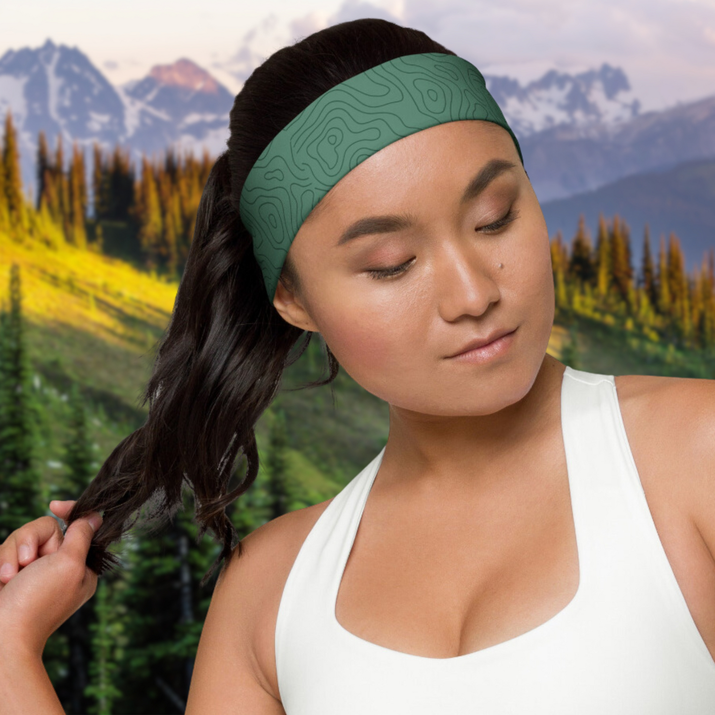 Topographical Mountains Hiker's Headband