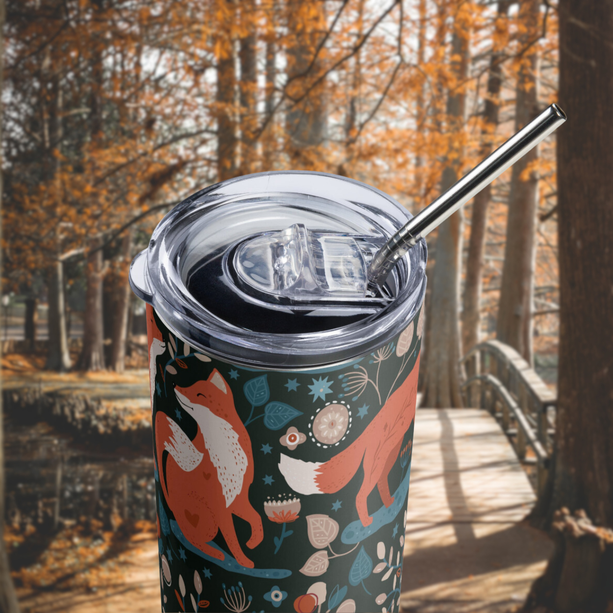 Forest Fox | Cottage Style Stainless Steel tumbler