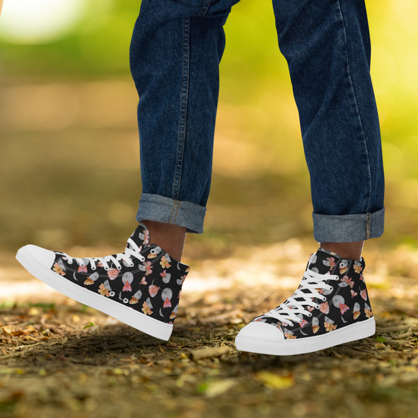 Moths & Moons | Ladies High Top Canvas Shoes