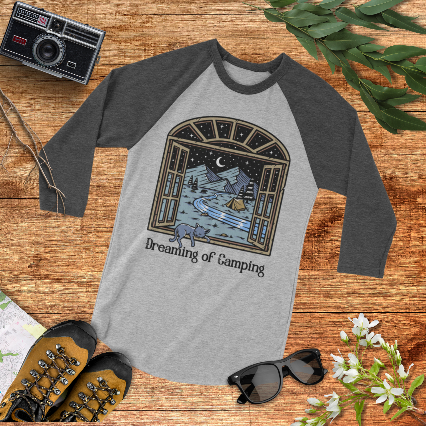 Dreaming of Camping | Outdoorsy Raglan T-Shirt
