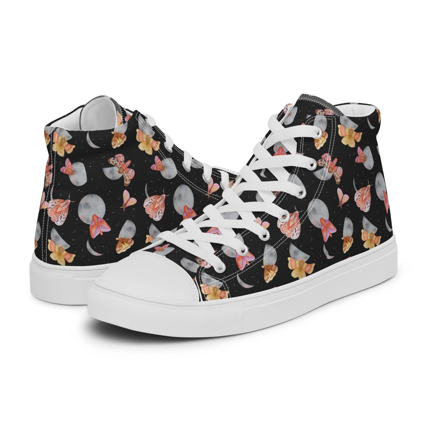 Moths & Moons | Ladies High Top Canvas Shoes