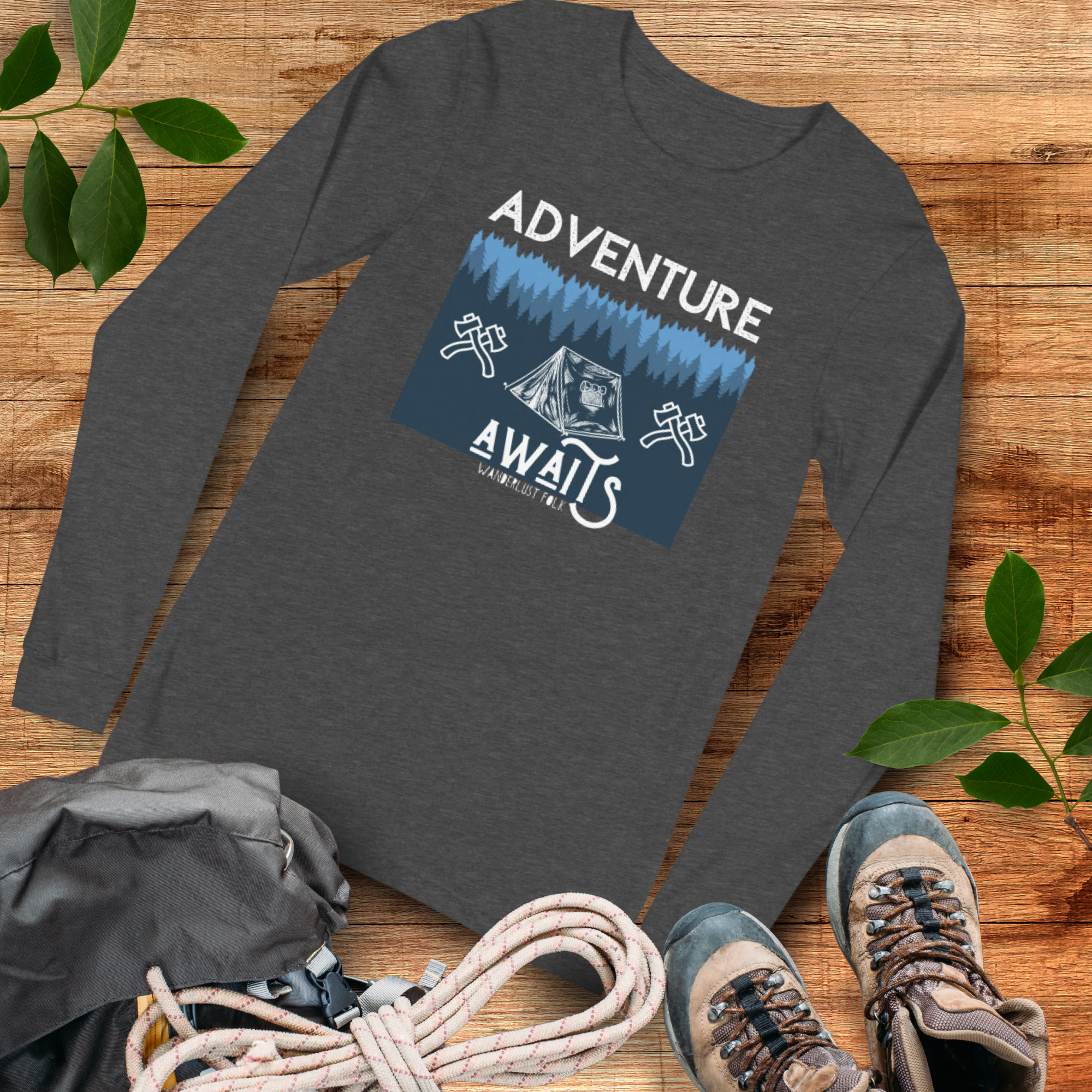 Adventure Awaits | Unisex Long Sleeve Tee – Wanderlust Folk Candle Co.