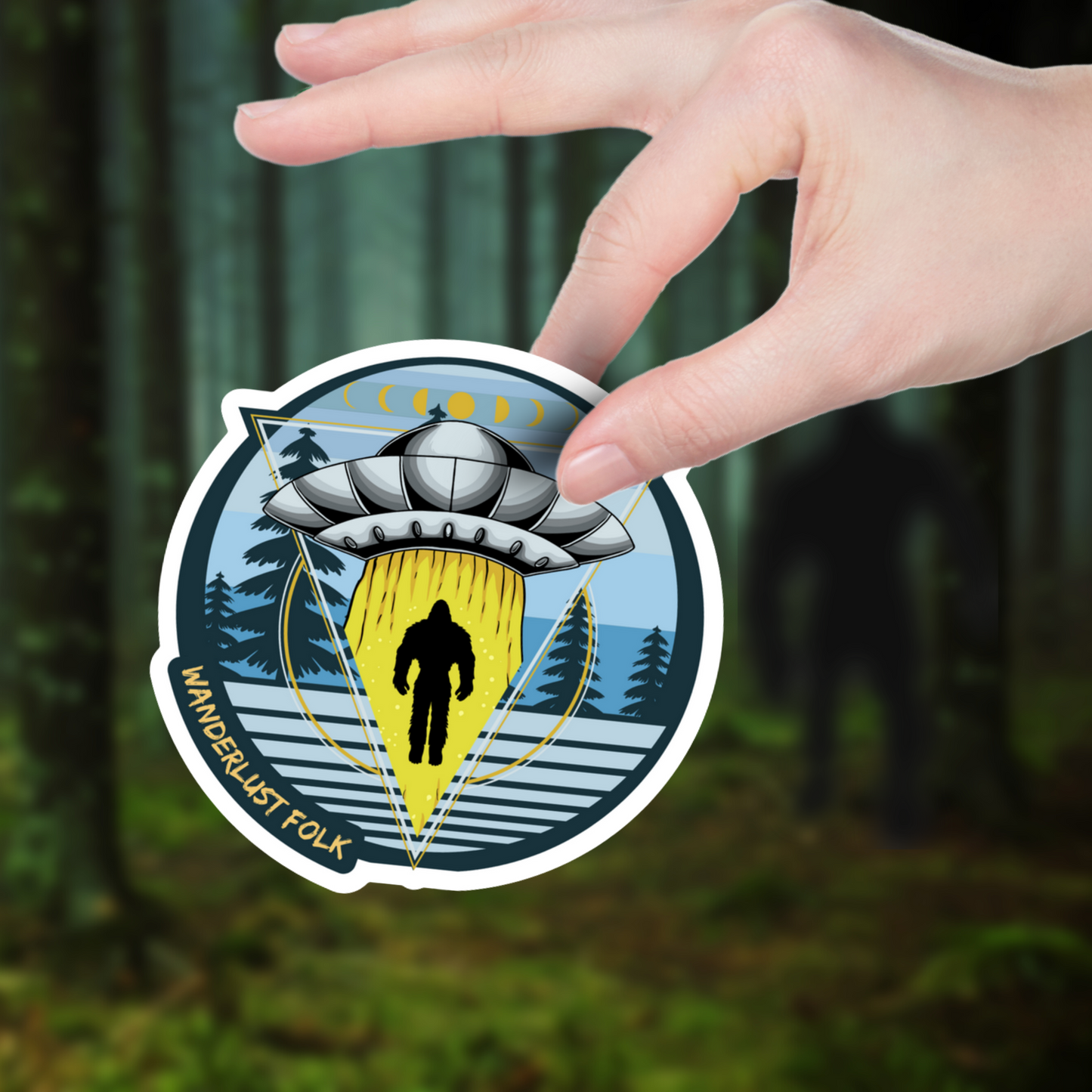 Bigfoot UFO Sticker - Wanderlust Folk