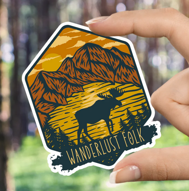 Moose - Wanderlust Folk Sticker