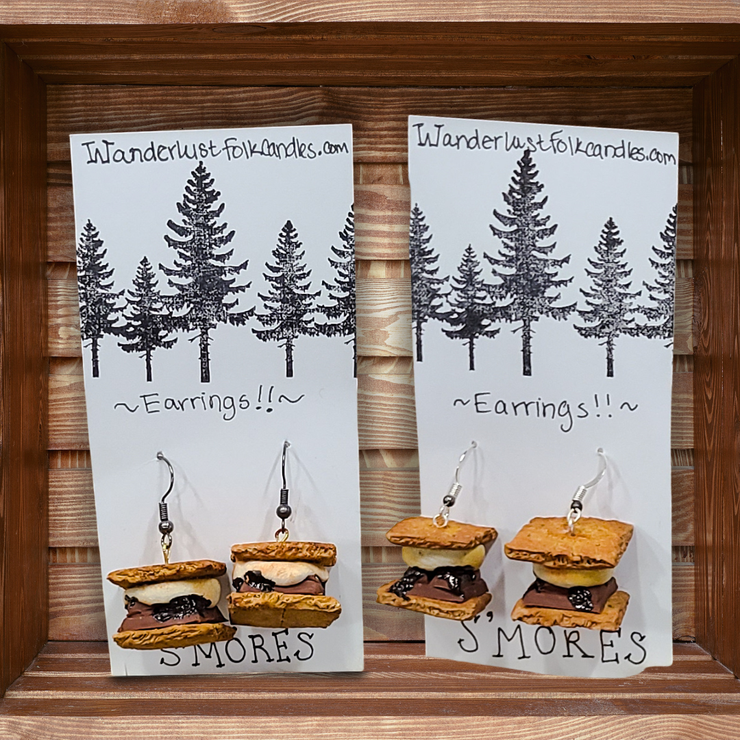 Handmade Realistic S'mores Earrings | Camping